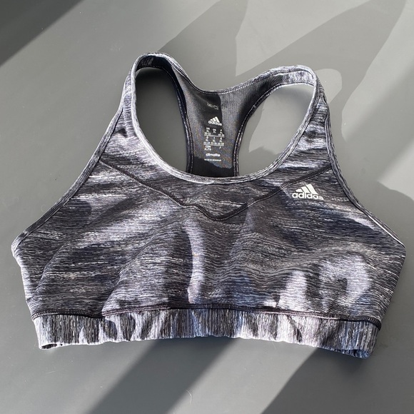 Adidas Climalite Gray Sports Bra XL Padless Athletic Sporty Street Casual - Picture 2 of 13